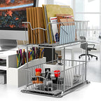 Simple Houseware 2 Tier Cabinet Wire Basket Drawer Organizer, Grey - color: Grey