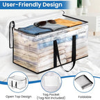 RoomHacks Clear Heavy Duty Extra Large Moving Bags, Reinforced Handle and Double Zipper Storage Bags, Packing Bags Alternative (8 Packs) - size: 125L- 8Packs