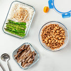 30 Pieces Glass Food Storage Containers, Meal Prep Set with Snap Locking Lids, Airtight lunch Containers, BPA-Free, Microwave, Oven, Freezer & Dishwasher Friendly,Blue - color: Blue