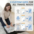 Cozy Essential Travel Vacuum Storage Bags with Rechargeable Cordless USB Pump, Space Saver Bags for Luggage, Suitcase, Carry-On, for Clothes, Blankets, Bedding & Seasonal Storage,10 Combo