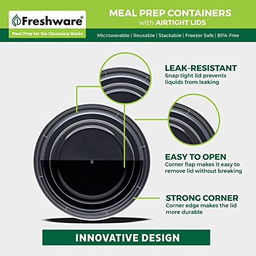 Freshware Meal Prep Bowl Containers [30 Pack] Plastic Bowls with Lids for Soup and Salad, Food Storage Bento Box, BPA Free, Stackable, Lunch Boxes, Microwave/Dishwasher/Freezer Safe (28 oz) - size: 28OZ-30PK