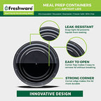 Freshware Meal Prep Containers with lids [150 Pack] Food Storage Containers, Bento Box, BPA-Free, Stackable, Microwave, Dishwasher, Freezer Safe, 32 Oz, Black - size: 28OZ-150PK