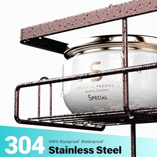 Aitatty Over the Door Hanging Shower Caddy: Rustproof Hanging Organizer over the Door - No Drilling Bathroom Rack for Inside Shower Bronze - color: Bronze