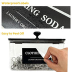 3 Pack Laundry Pods Container Plastic Dryer Sheet Container for Powder Laundry Detergent, Dryer Sheet Holder with Black Lid, Clear Laundry Containers for Laundry Beads Scent Booster - color: 3 Pack