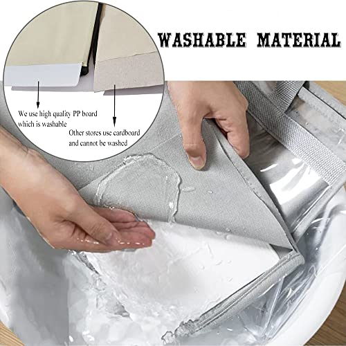 fazhongfa 6PCS Dust Bags for Handbags Clear Purse Storage Organizer Non-Woven Hanging Bag Closet with Zipper and Handle (XL Light Grey) - color: Light Grey