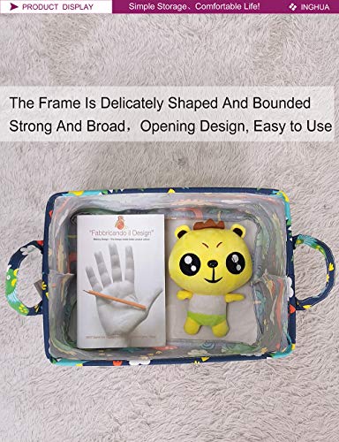 Rectangular Storage Basket Fabric Organizer Bin for Toys,Books,Clothes,Gifts,Pets-Perfect for Home,Office,Nursery,Dorm,Shelf(Rec Forest Dinosaurs) - color: Rec Forest Dinosaurs