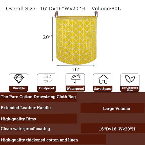 Waterproof Laundry Hamper Collapsible Laundry Basket Leather Handle Laundry Bag Large Clothes Storage Toy Organization for Bathroom Bedroom Laundryroom College Dorms (Nursery Bins Boxes-002) - color: Nursery Bins Boxes-002