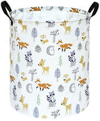 19.7 Inch Round Laundry Hamper Cute Animal Pattern Laundry Basket Fabric Storage Hamper Organization Bin, Toy Box,Gift Basket with Handles for Room - color: F-RT02548