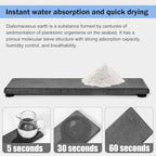 3PCS Stone Drying Tray, Water Absorbing Stone Tray for Sink, Stones Soap Trays, Fast Dry Diatomite Stones Mat,Used for Hand Soaps,Sponge,Toothbrush Holder in Bathroom Counter and Kitchen Sinks - color: 3pcs Dark Gray
