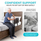 Stander EZ Adjust Bed Rail, Adjustable Senior Bedrail and Safety Assist Railing for Elderly Adults with Organizer Pouch, ASTM Safety Approved Guard-Rail, Black