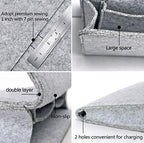 Fengtaike Useful Multi Grey Bed Storage Pockets Felt Bedside Hanging Storage Phone Remote Control Organizer Holder with 2 Inner Pockets for Bed Table Sofa