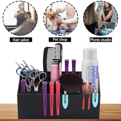 Noverlife Hair Scissors Large Storage Box, Shear Holder for Hair Salon, Scissor Holder, Hairdressing Combs Clips Scissors Professional Hairdressing Combs, Clips, Brushes Storage Racks Tool Box - Black - color: Large Holder - Black