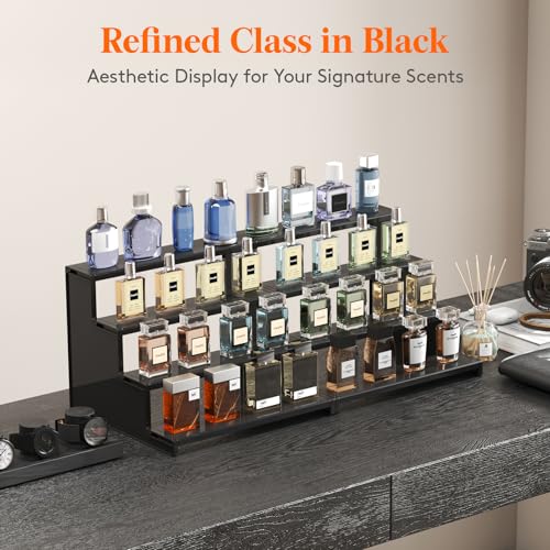 Lifewit Perfume Organizer, Bedroom Decor, Cologne Cupcake Stand, Tool-Free Assembly, Makeup Display Shelf for Vanity Bathroom Counter Storage, Black, 30 cm/12", 2 Pcs - color: Black, size: 12 Inch,2 Pcs