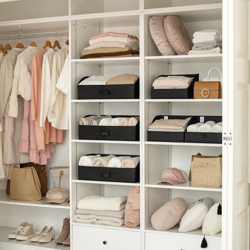 GRANNY SAYS Closet Organizer Bins, Trapezoid Storage Bin, Storage Baskets for Shelves, Collapsible Clothes Organizers and Storage, Baskets for Organizing, Black, 3-Pack - color: Black, size: 11½"L x 11½"W x 7¾"H