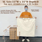 Canvas Laundry Bag 33"Wx 35"H, Thick Canvas Laundry Bag with Handles & Drawstring, Extra Large Heavy Duty Washable Basket Liner Hamper Liner Storage Sack (Beige XL, 2 Pack) - color: Beige, size: XL 33"W x 35"H┃2 Pack