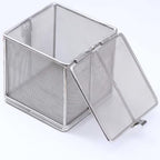 Carligo Multi-Purpose Stainless Steel Mini Organizer Storage Box with Lock - Versatile Basket for Jewelry, Tools, and Small Items (3.6 x 3.6 x 3.6 inches) - size: 4" x 4" x 4"