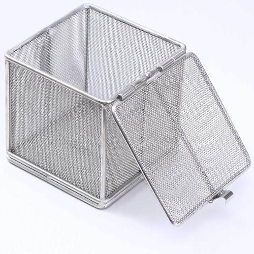 Carligo Multi-Purpose Stainless Steel Mini Organizer Storage Box with Lock - Versatile Basket for Jewelry, Tools, and Small Items (3.6 x 3.6 x 3.6 inches) - size: 4" x 4" x 4"