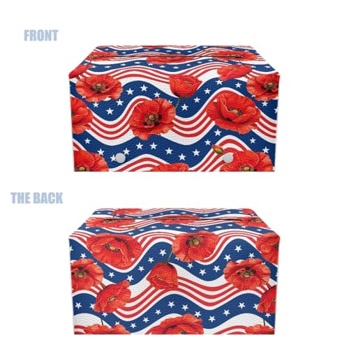 America 250 Pu Leather Tissue Box Cover, Modern Rectangular Tissue Box Tissues Organizer Living Room Bedroom Vanity Countertop Home Decor Items - color: America 250 2