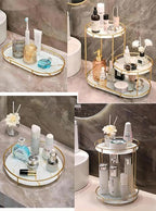 Gold Storage Rack, Bathroom Table Shelf, Perfume Tray, Beautiful Appearance, Super Capacity, Complete Your Daily Storage (QS-20-1) (QS-21)