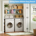 3-Pack Extra-Tall 13.6'' Hanging Laundry Basket Organizer, Foldable Wire Shelf with 360° Rotating Hooks & Reinforced Height - Durable Space-Saving Laundry Room & Closet Organizer, Black Patent - size: 3-Pack 13.9*11.1*40.6inch