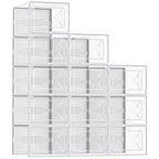 DUMOS Shoe Storage Boxes, 12-Pack Stackable Clear Shoe Containers with Lids, Display Sneaker Case Organizer for Closet, Under Bed, Entryway,White (Fit Size 9)