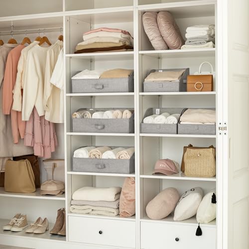 GRANNY SAYS Trapezoid Storage Bins, Closet Storage Bins, Purse Storage, Linen Closet Organizers and Storage, Storage Bins for Shelves, Dark Gray, Medium, 3-Pack - color: Dark Gray, size: 11½"L x 11½"W x 7¾"H