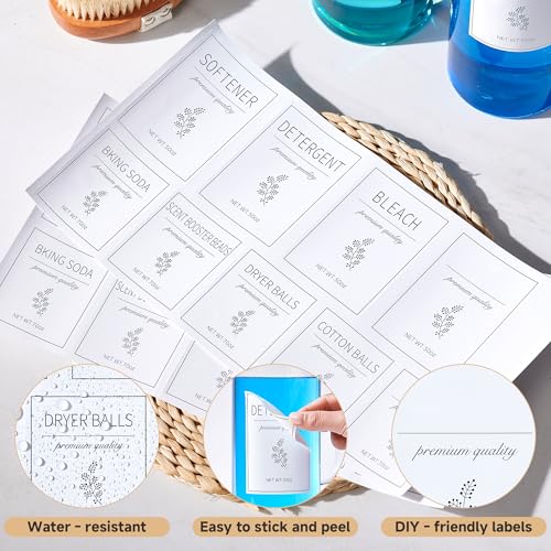 Glass Laundry Detergent Dispenser Set - 2x50oz & 2x70oz Borosilicate Containers with Bamboo Lids, Handle& Labels, Stores Powder,laundry pods,Fabric Softener, for Laundry Room organization and Decor - color: 2 Pods Containers and 2 Dispensers