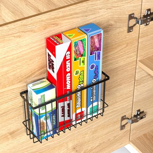NiHome Cabinet Door Lid Organizer 2-Pack, Cabinet Organizers and Storage, Compact Design for Space Optimization-Over the Cabinet Door Organizer for Diverse Storage Solution - color: Black-Iron