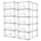Vtopmart 10 Pack Stackable Storage Drawers,Clear Acrylic Drawer Organizers with Handles, Easily Assemble Containers for Fridge, Bathroom,Kitchen Undersink,Cabinet,Pantry Organization and Storage - size: 10Pack 4.4"H-with Dividers