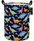 ESSME Dinosaur Laundry Basket Storage Bin large Collapsible Canvas Waterproof Coating Nursery hamper for Toy Bins,Baby hamper,Boys and Girls,Home Organizer.(Navy Blue dinosaur) - color: Navy Blue dinosaur