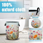 Colourful Blooming Wildflower Laundry Basket, Laundry Hamper Collapsible Oxford Cloth with Handle Clothes Toy Storage Bin for Bathroom Laundry Room Bedroom 15.7 X 20 Inch - color: Colourful Blooming Wildflower