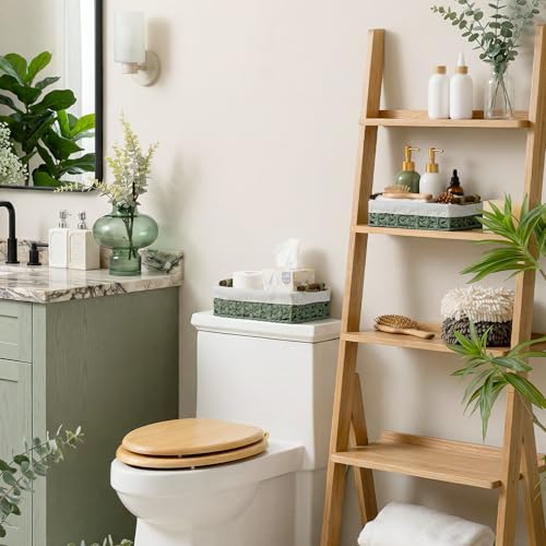 StorageWorks Small Baskets for Organizing with Handles and Liner, Wicker Toilet Paper Basket for Back of Toilet, Green Paper Rope Bathroom Basket Organizer and Storage for Sage Green Decor, 2 Pack - color: Green, size: 12"L x 7¾"W x 3¼"H + 10¼"L x 6"W x 2