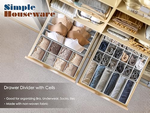 Simple Houseware Closet Underwear Organizer Drawer Divider Assorted 7 Pieces, Gray - color: Gray, size: 7 Pack