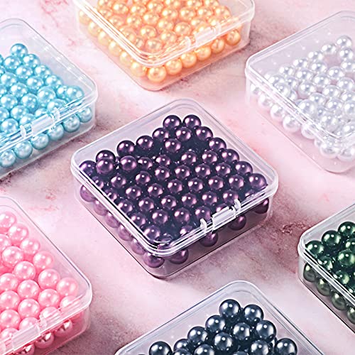 48 Packs Clear Small Plastic Containers Transparent Storage Box with Hinged Lid for Small Items Crafts Jewelry (2.9 x 2.9 x 1 Inches) - size: 2.9 x 2.9 x 1 in