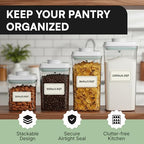 Bop Top Airtight Food Storage Containers with Lid 6 Cups / 50 oz | Kitchen Canister Sets | Air Tight Pantry Container | Pop Top Dry Food Storage Containers for Snacks, Sugar, Flour, Baking, Pasta - color: 50 oz