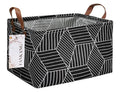 FANKANG Storage Basket,Nursery Hamper Canvas Laundry Basket Foldable with Waterproof PE Coating Storage, Office, Bedroom, Clothes,Toys (Rec-Black Cube) - color: FK-Rec-Black Cube