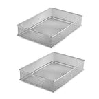 YBM HOME Silver Mesh Drawer Cabinet and or Shelf Organizer Bins, School Supply Holder Office Desktop Organizer Basket (2, 6x9x2 Inch) - size: 6x9x2 Inch