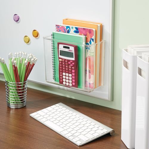 iDesign Adhesive Organizer Bin - Damage-Free Hanging for Kitchen, Bathroom, or Office - Set of 4 - Clear - style: Pack of 4