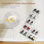 XX-Large Shoe Sneaker Storage Boxes for Size 14, Stackable & Thicken Clear Plastic Shoe Organizers 1Pack for Entryway Closet Under Bed, Shoe Storage Cabinets Container Display Case w/ Magnetic Door - size: 1 pack