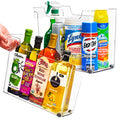 Sorbus Roll Out Bottle Organization Bins - 2 Sizes Pantry Under Sink Organizer with Wheels & Handles - Clear Plastic Organizing Containers for Cleaning Supplies - Kitchen Cabinet Laundry Room Storage - style: Square