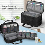 SITHON Pill Bottle Organizer Medicine Storage Bag Medication Travel Carrying Case Manager with Handle, Detachable Pockets Modular for Medications, Vitamins, Medical Supplies (Black)