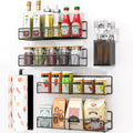 DTUQYX Spice Rack Wall Mounted 6 Pack: 100% Metal & Strong Adhesive Spice Organization for Kitchen Cabinet/Pantry Door, No Drill Hanging Seasoning Organizer with Paper Towel Holder, Utensil Caddy - style: No Drill Wall Mount Version