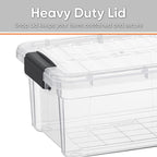 Superio Clear Plastic Storage Bin with Lid, 3.5 Qt, Non-Toxic, BPA Free, Odor Free, Organizer Storage Box, Stackable Plastic Tote for Home, Garage, School, and Office, X-Small - size: 9.75" x 6.6" x 4.75"