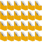Limitliho Cardboard Magazine Holder (24 Pack), Sturdy Book Bins for Classroom, Vertical File Folder Organizer, 10.6'' 10.2'' 3.5'' Inch Magazine Rack (Yellow, 24 Pack) - color: Yellow