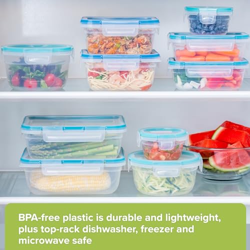 Snapware Plastic Total Solutions (10-Pack, Mixed Sizes) Food Storage Containers Set, Airtight & Leakproof Plastic Locking BPA-Free Lids Tupperware, Freezer Dishwasher Microwave Safe - size: 10 Pack, style: Mixed Sizes