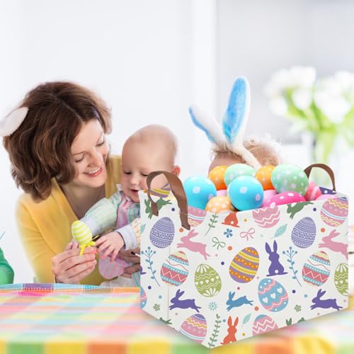FXOLCSHE Rectangular Easter basket,Nursery Hamper,Collapsible waterproof baby toy storage box for Kids,Toy Organizer,Home Decor,Gift Baskets(Cute egg) - color: Cute egg