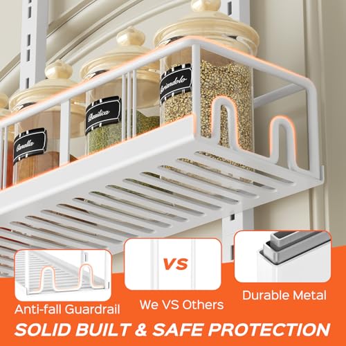 Bunoxea White 8-Tier Over The Door Pantry Organizer, Pantry Organization And Storage, Metal Hanging Spice Rack Shelves Door, Home & Kitchen Essentials, Laundry Room Bathroom Organization - color: MatteWhite, size: 8 Pack