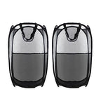 Collapsible Pop Up Laundry Hamper, Extra Large Mesh Foldable Laundry Basket Bag, 28" x 16" x 16", 2 Pack (Black) - color: 2P Black
