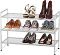 Simple Houseware 3-Tier Stackable Mesh Shoe Rack, Silver - color: Silver, style: Mesh Panel