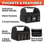 Detailing Caddy Organizer with Handle - Storage, Cars, & Cleaning Caddy for Supplies, Tools, & Home Improvement - Heavy Duty Car Detailing Supplies With Multi-Pockets & Collapsible Tote Design